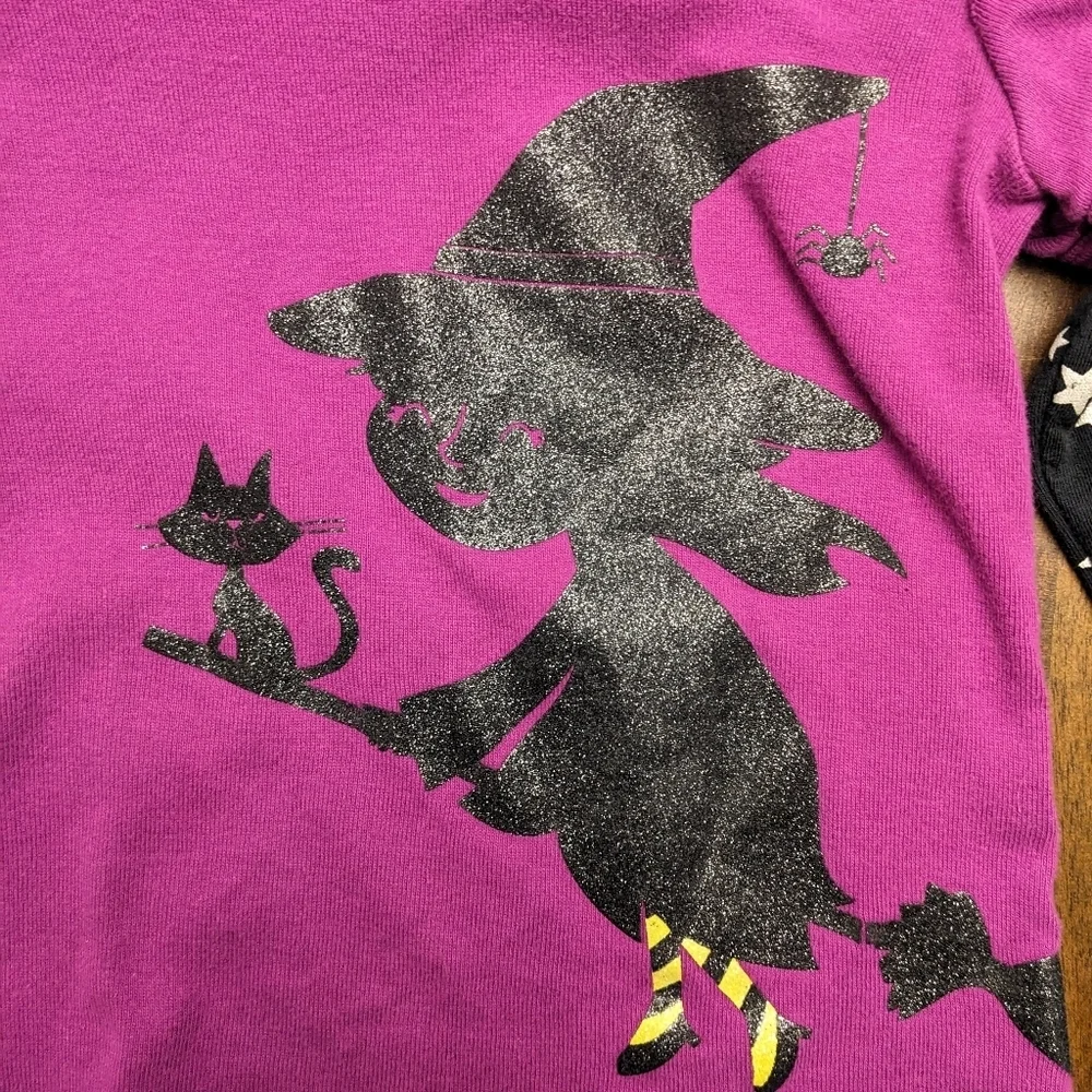 Carter's Purple and Black Witch Long Sleeve Tee